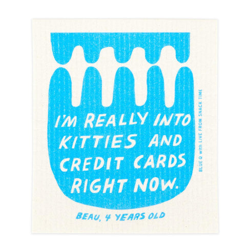 Kitties + Credit Cards Swedish Dishcloth