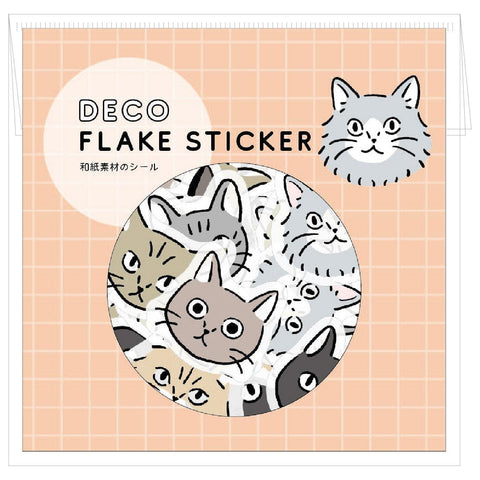 Cat Face Deco Flake Stickers