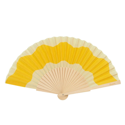 Yellow Wave Hand Fan