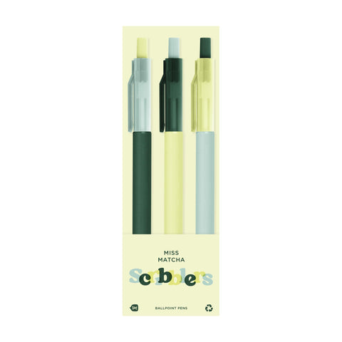 Scribblers Ballpoint Pens, Sets of 3