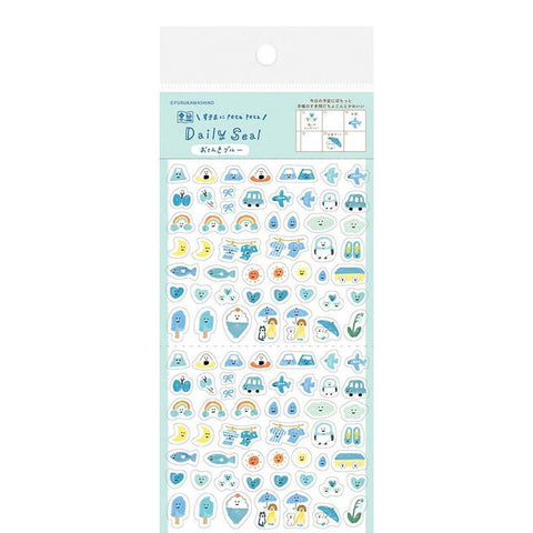 Daily Seal Sticker Sheet, Weather Blue