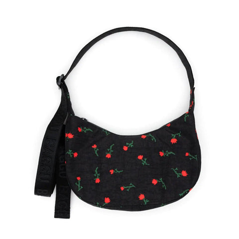 Small Nylon Crescent Bag: Painted Wildflower