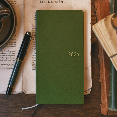 Antique Green Hobonichi Techo Weeks 2026 Planner, MEGA Edition
