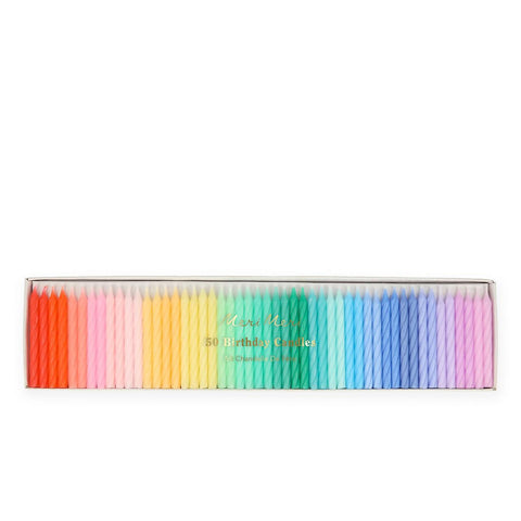 50 Rainbow Twisted Mini Candles