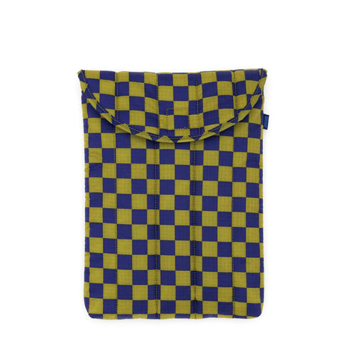 Puffy Laptop Sleeves: Pear Navy Check