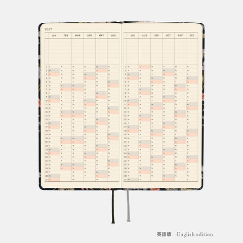 Hobonichi Techo Weeks 2027 Planner, Liberty Fabrics: Floral Remedy