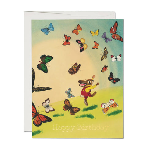 Bunny + Butterflies Card