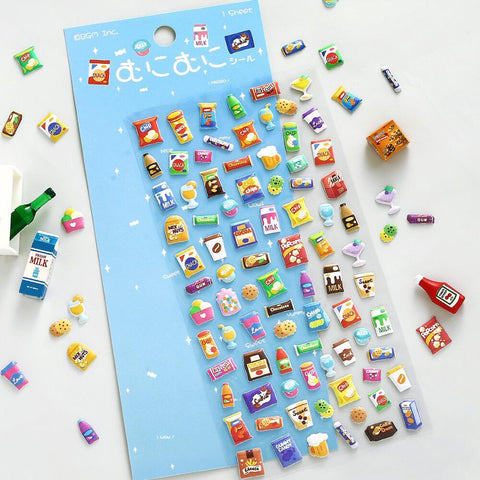 Mini Snacks Puffy Stickers
