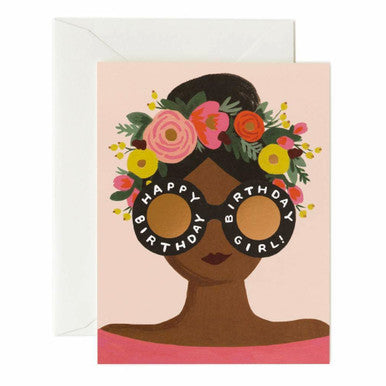 Flower Crown Birthday Girl Card