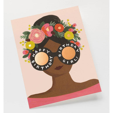 Flower Crown Birthday Girl Card