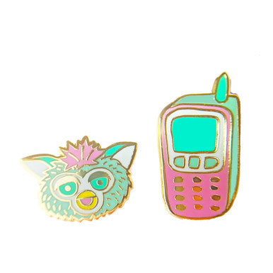 90s Cell Phone + Furby Earrings