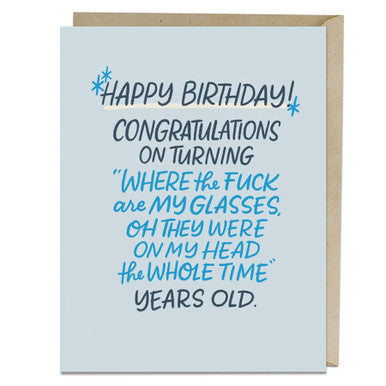 Where Are My Glasses Years Old Card