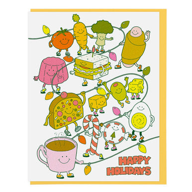 Happy Holidays Food Friends Card