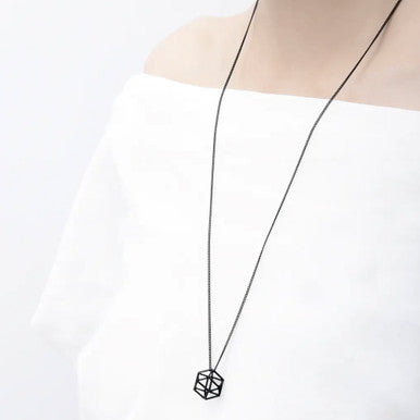Hollow 3D Hexagon Necklaces
