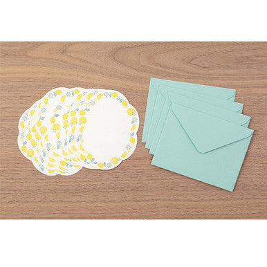 Die Cut Letterpress Stationery Set, Lemon