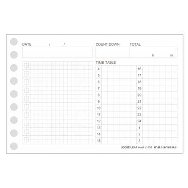 Time Planning Mini Loose Leaf Paper, B7