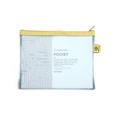 Medium Mesh Pocket, Light Blue