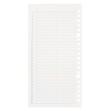 Puo Monthly Undated Diary Loose Leaf Paper