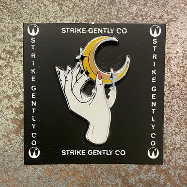 Moon Hand Enamel Pin