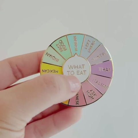 What To Eat Spinning Enamel Pin