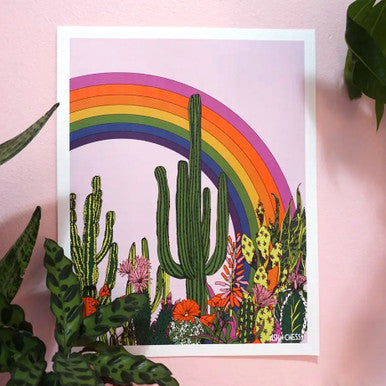 Rainbow Cactus Print