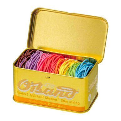 Tin of Rainbow Rubber Bands