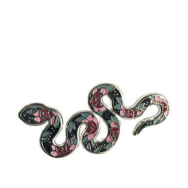 Silver Snake Enamel Pin