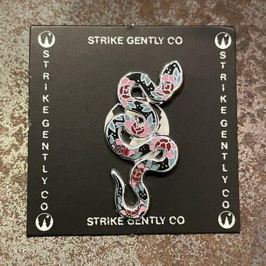 Silver Snake Enamel Pin