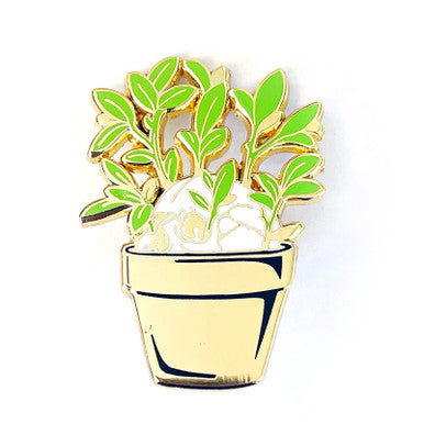 Skull Potted Plant Enamel Pin