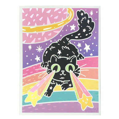 Galaxy Laser Cat Sticker