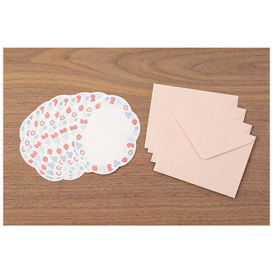 Die Cut Letterpress Stationery Set, Strawberry