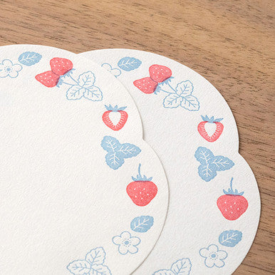 Die Cut Letterpress Stationery Set, Strawberry