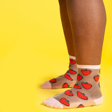 Strawberry Sheer Socks