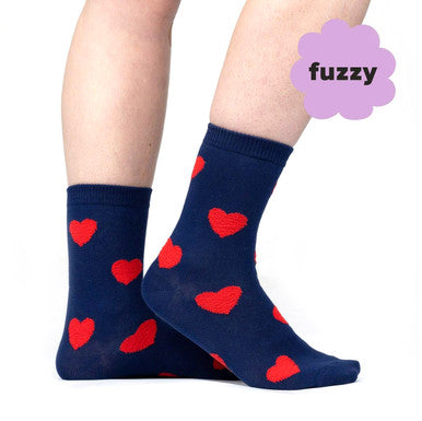 Sweet Hearts Fuzzy Socks
