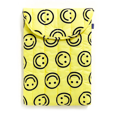 Puffy Laptop Sleeves: Yellow Happy