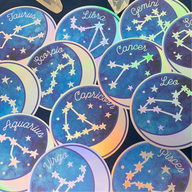 Zodiac Sign Holographic Stickers
